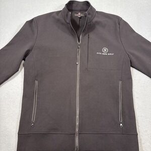 GOLF Jacket Mens Small Black FULL  Zip  Performance CHEST Pockets 5 IRON‎ GOLF